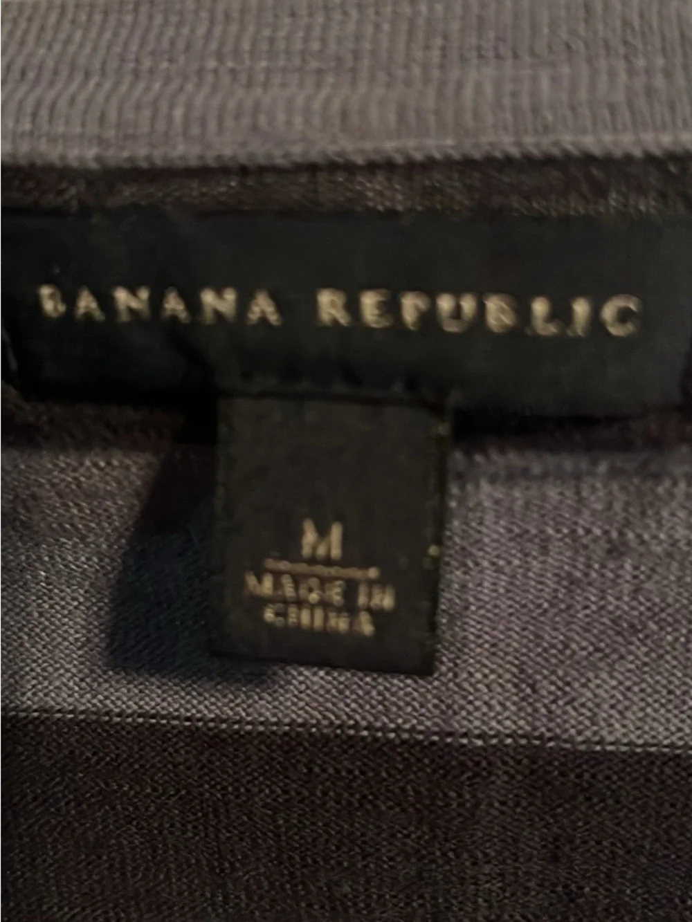 Banana Republic Men's V-Neck Striped Sweater in Black and Gray